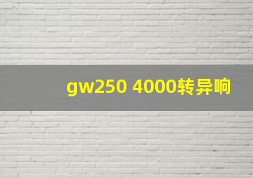 gw250 4000转异响